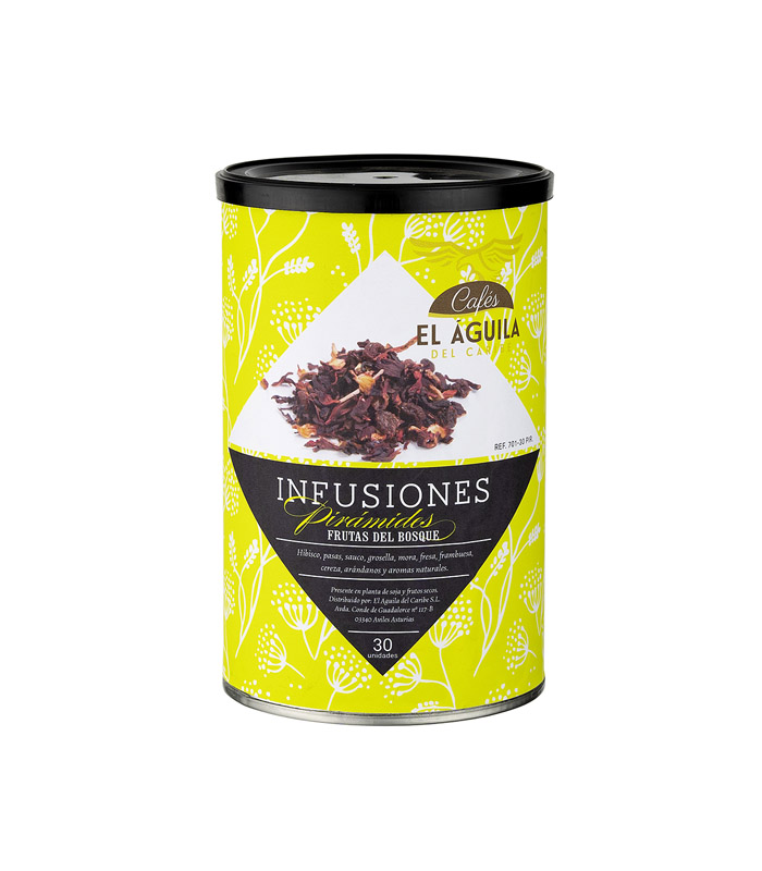 infusion-Piramides-frutas-del-bosque-bote Infusión de Frutas del Bosque. Disponible ne la tienda online de El Águila del Caribe.